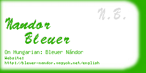 nandor bleuer business card
