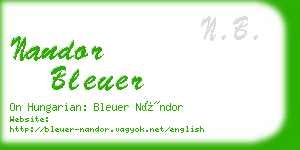 nandor bleuer business card